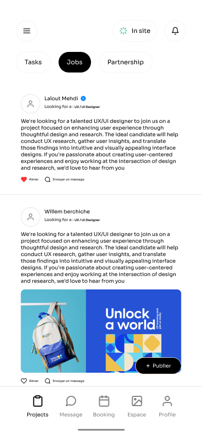 The Code & Sens app: projects, jobs and partnerships from the community